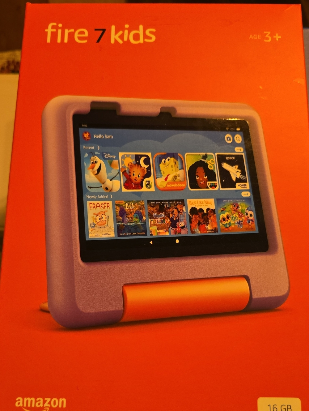 Amazon Fire 7 Kids Tablet in Purple with Orange Stand New In Box